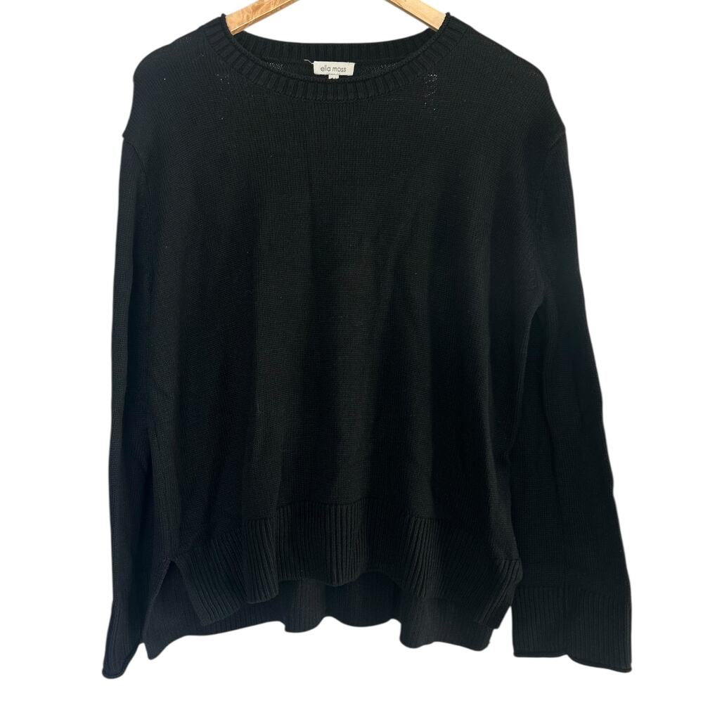 Ella Moss Black High-Low Crewneck Sweater Women’s Size M